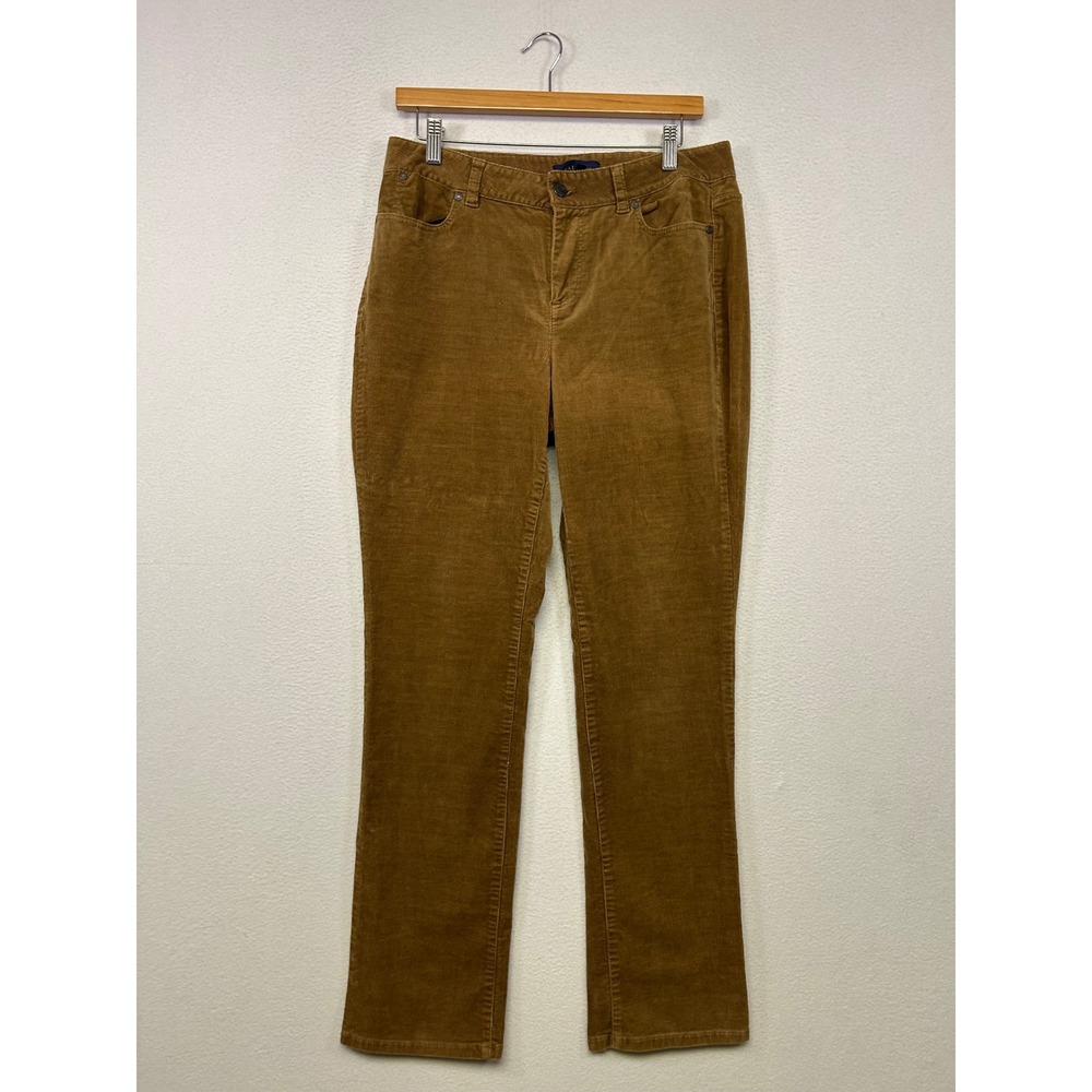 Dark Academia Talbots Womens 10 Brown Curvy Straight Leg Corduroy Pants